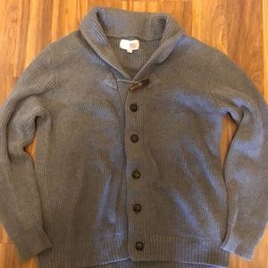 BRAND 1901, MENS BUTTON UP SWEATER, LARGE, LIGHTLY WORN.